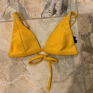 Yellow ribbed bikini top